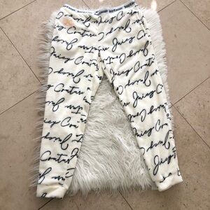 NWOT Juicy Couture Sleepwear Pants in White with Black Scripts